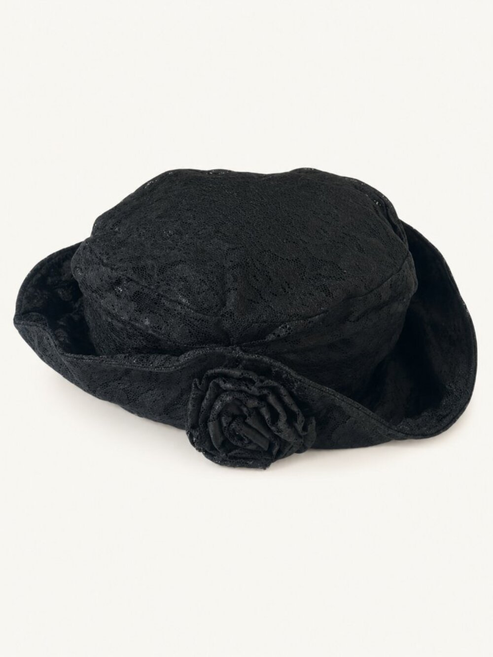 Vintage Arlin Black Lace Rosette Hat Jo Allen Boyce Estate